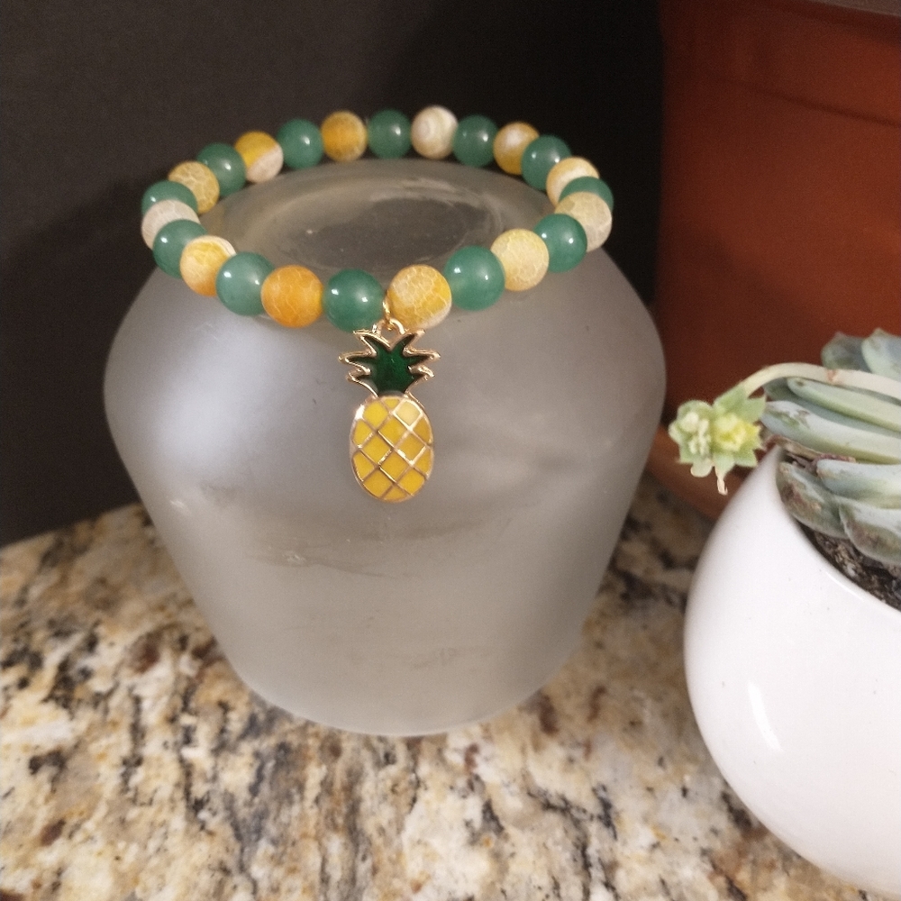 Handmade bracelet with pineapple charm